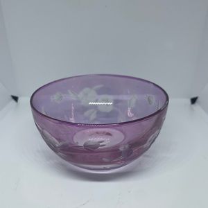 Beautiful Vtg lilac flower etched small bowl